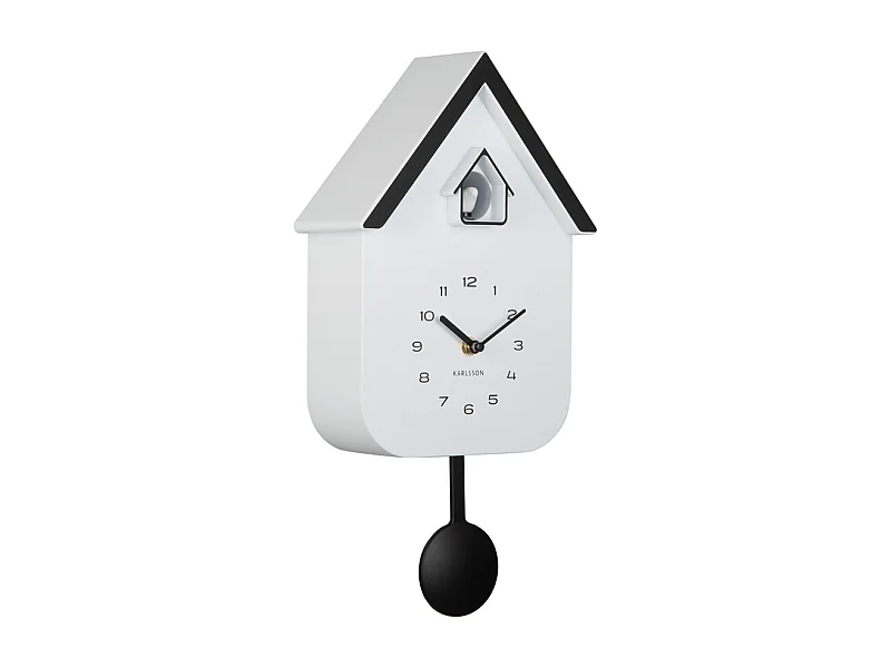 Horloge murale coucou Dupla Color - 21,5 x 21,5 x 41,5 cm - Blanc
