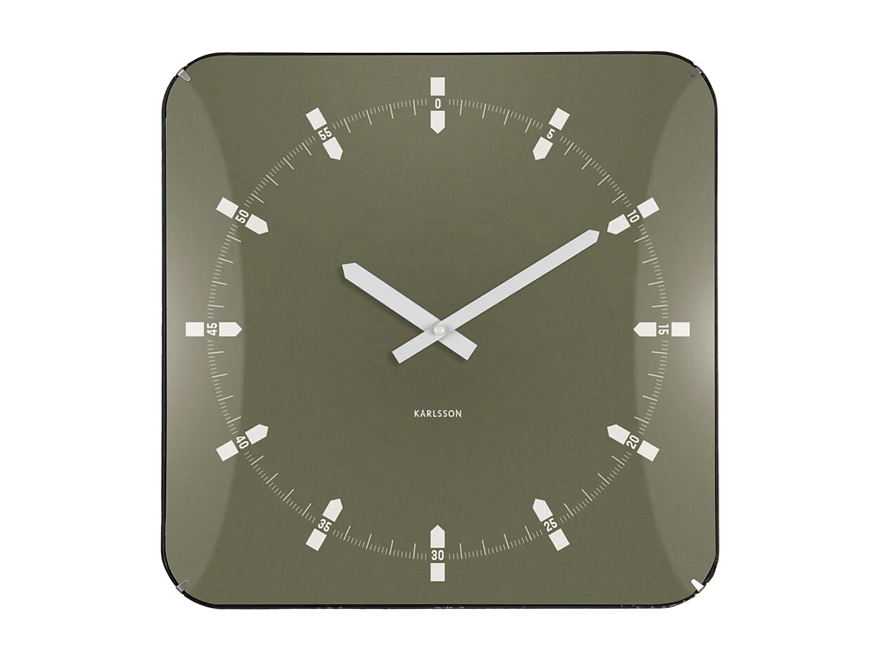 Horloge murale dôme Sucinto - 4,5 x 35 x 35 cm - Vert
