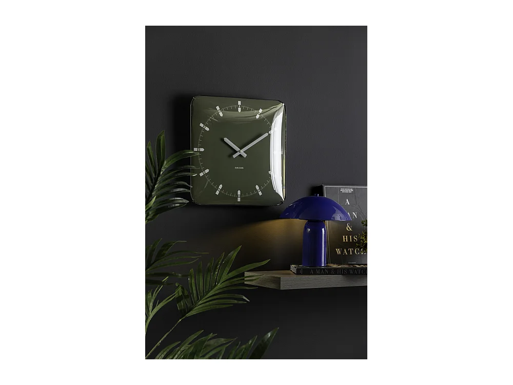Horloge murale dôme Sucinto - 4,5 x 35 x 35 cm - Vert