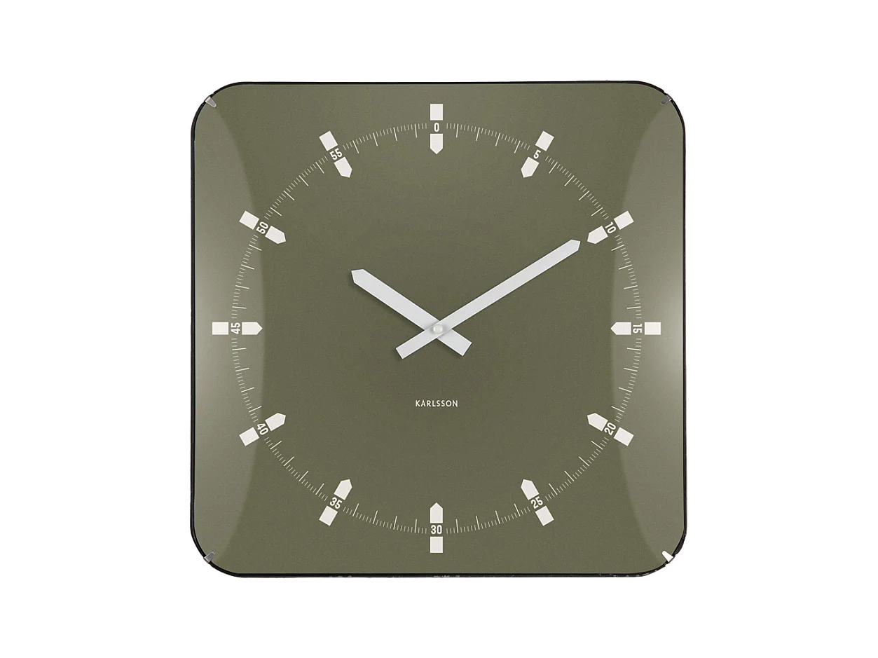 Horloge murale dôme Sucinto - 4,5 x 35 x 35 cm - Vert