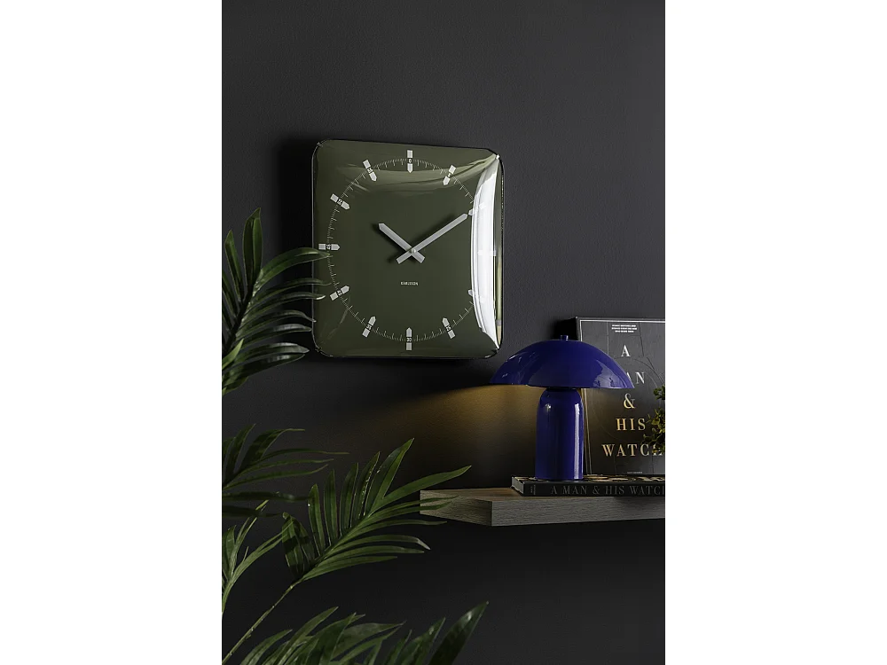 Horloge murale dôme Sucinto - 4,5 x 35 x 35 cm - Vert