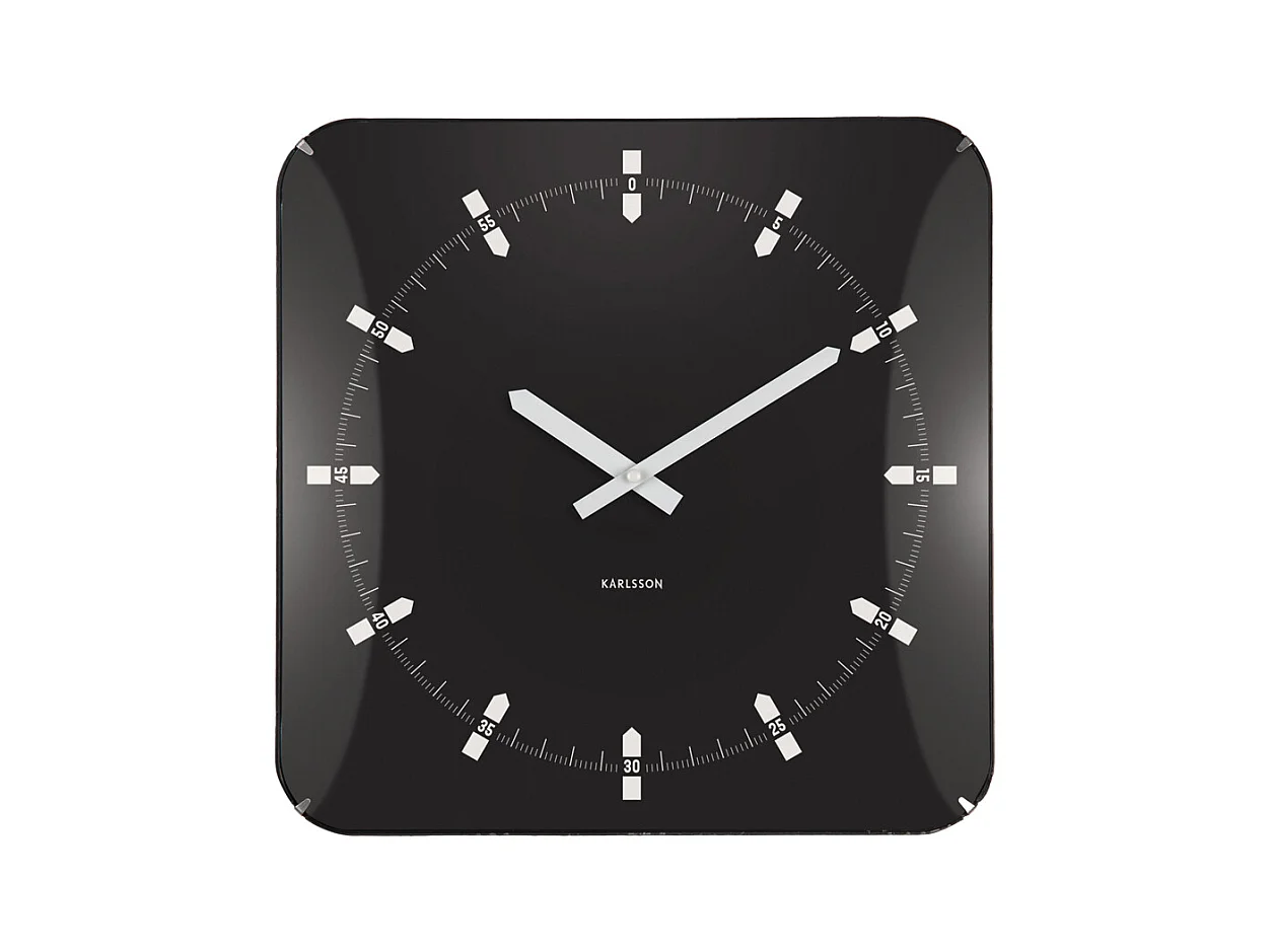 Horloge murale dôme Sucinto - 4,5 x 35 x 35 cm - Noir