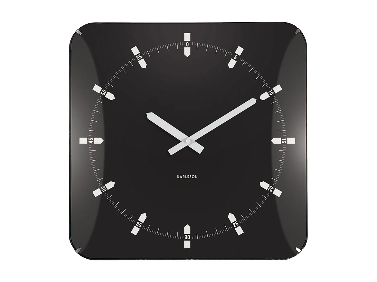 Horloge murale dôme Sucinto - 4,5 x 35 x 35 cm - Noir