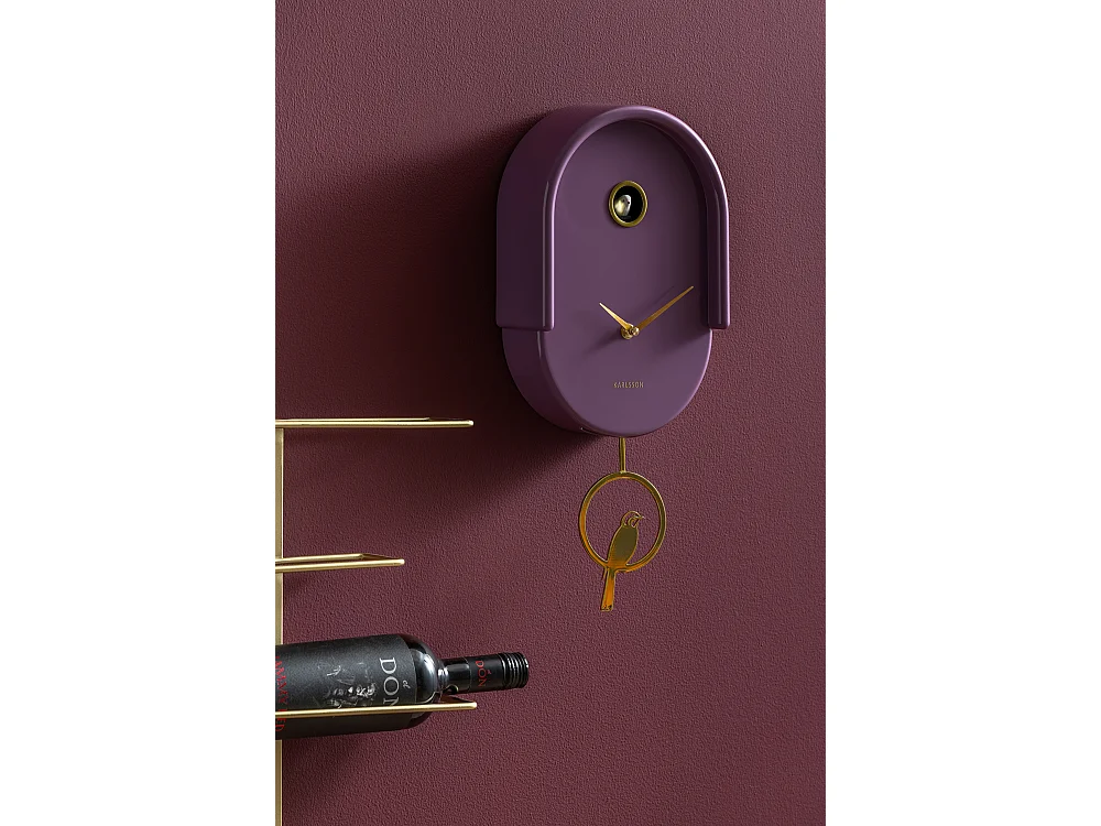 Horloge murale Tweet - 20x8,5x42 cm - Violet