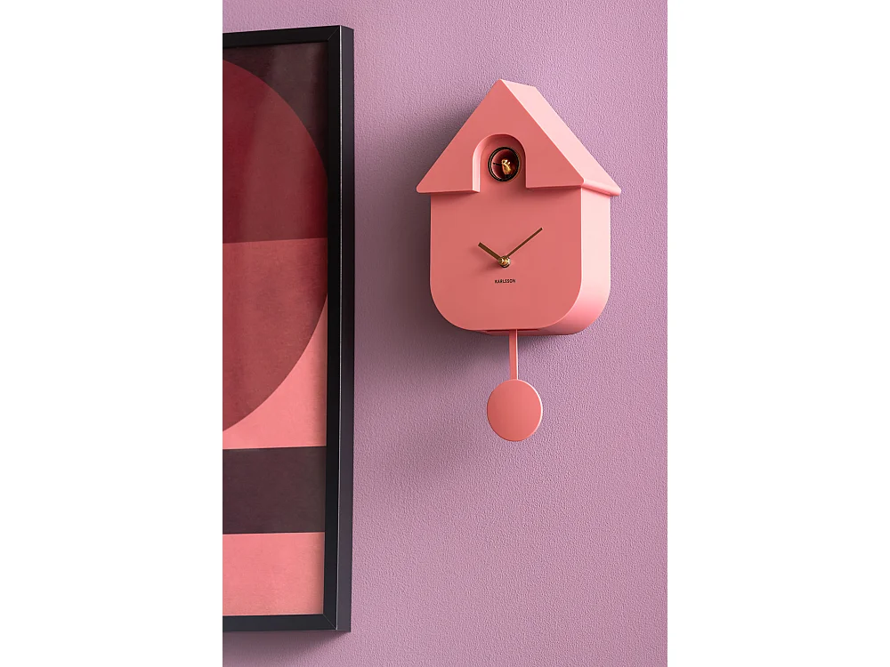 Horloge murale moderne Cuckoo Oro - 8,5x21,5x41 cm - Rose