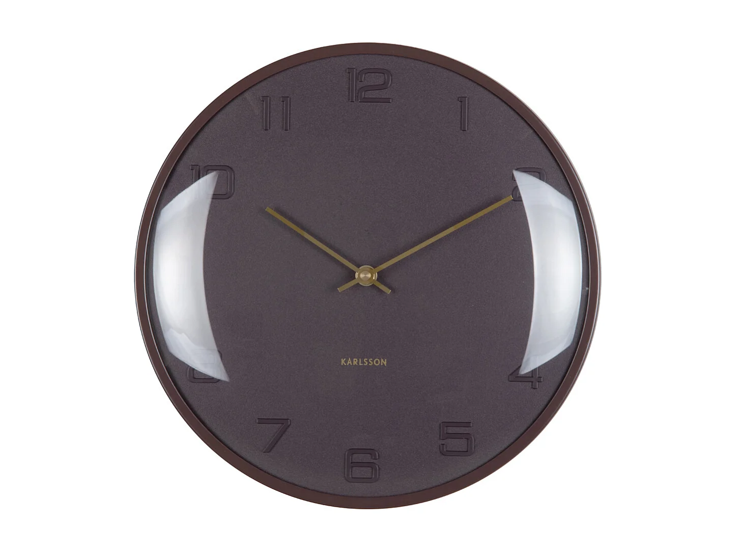 Horloge murale Fuerte Dome - 30,5 x 3 x 30,5 cm - Marron