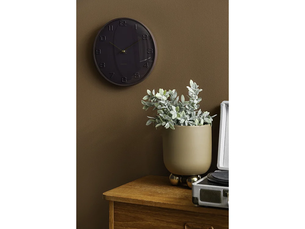Horloge murale Fuerte Dome - 30,5 x 3 x 30,5 cm - Marron