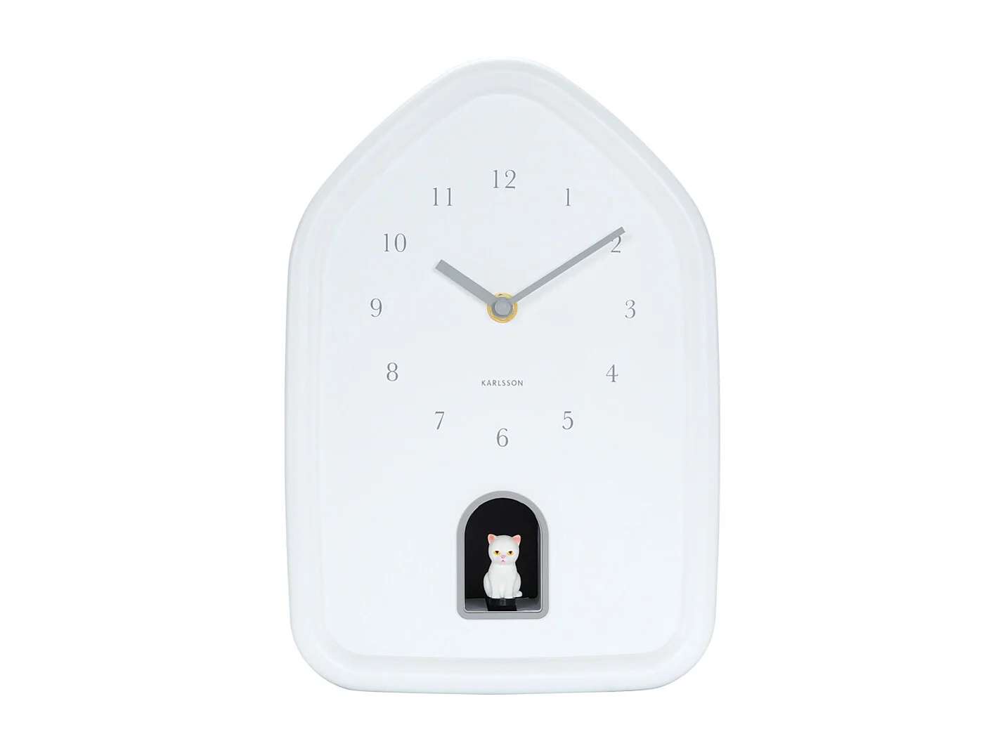 Reloj de pared moderno de gatito - Blanco - Ø29,1 cm