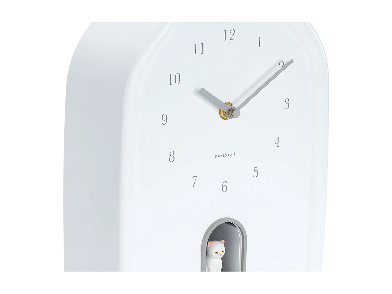 Horloge murale moderne Kitty - 29,1 x 29,1 x 29,1 cm - Blanc