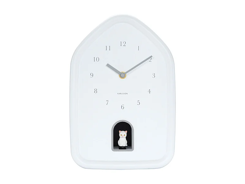 Moderne Kitty-Wanduhr - 29,1 x 29,1 x 29,1 cm - Weiß