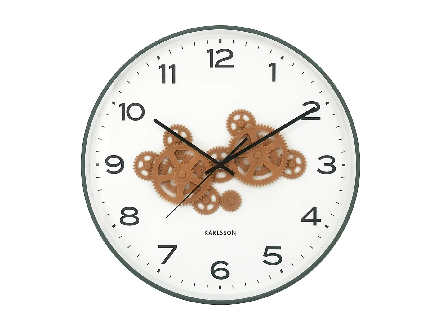 Horloge murale à engrenages ouverts - 40 x 5,66 x 40 cm - Vert