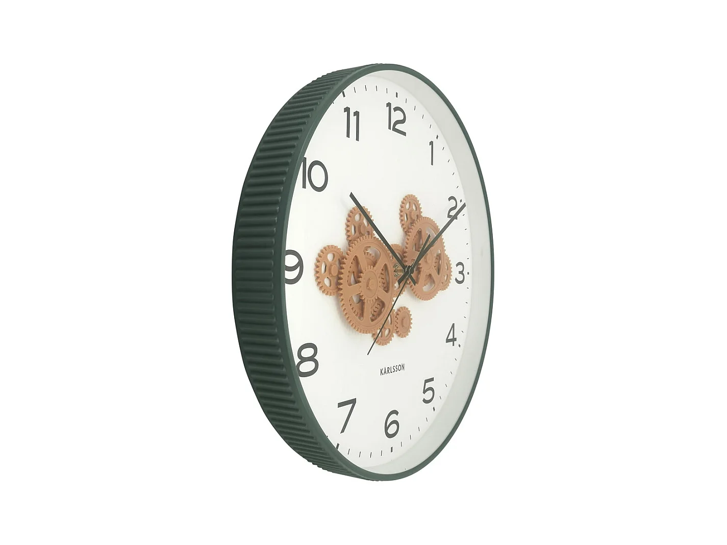 Horloge murale à engrenages ouverts - 40 x 5,66 x 40 cm - Vert