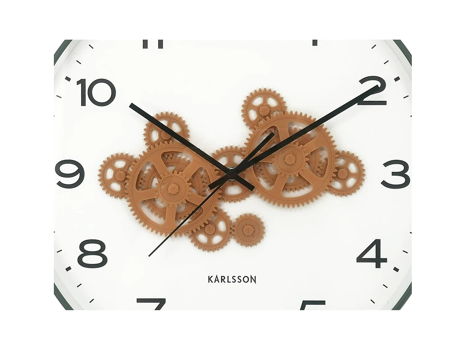 Horloge murale à engrenages ouverts - 40 x 5,66 x 40 cm - Vert