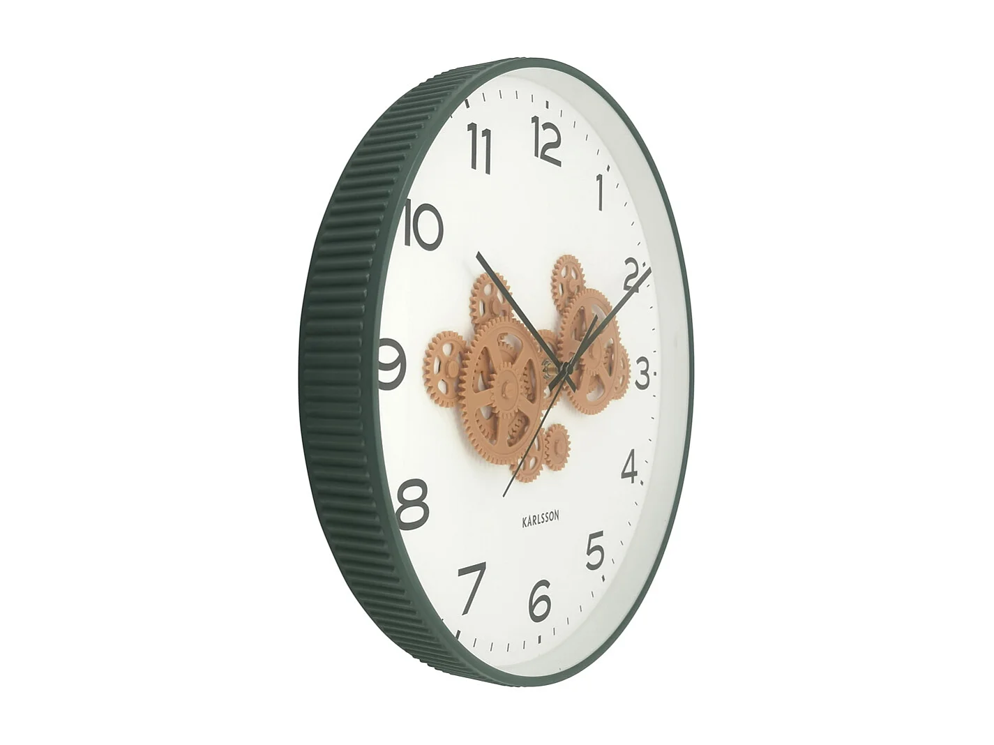 Horloge murale à engrenages ouverts - 40 x 5,66 x 40 cm - Vert