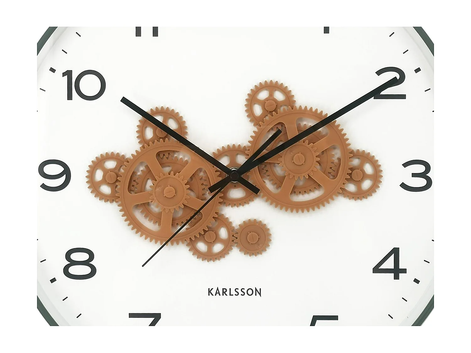 Horloge murale à engrenages ouverts - 40 x 5,66 x 40 cm - Vert