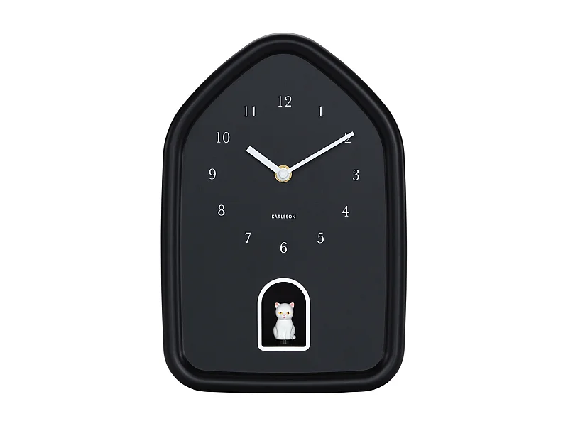 Horloge murale moderne Kitty - 29,1 x 29,1 x 29,1 cm - Noir