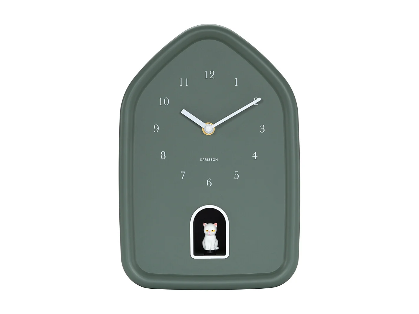 Horloge murale moderne Kitty - 29,1 x 29,1 x 29,1 cm - Vert