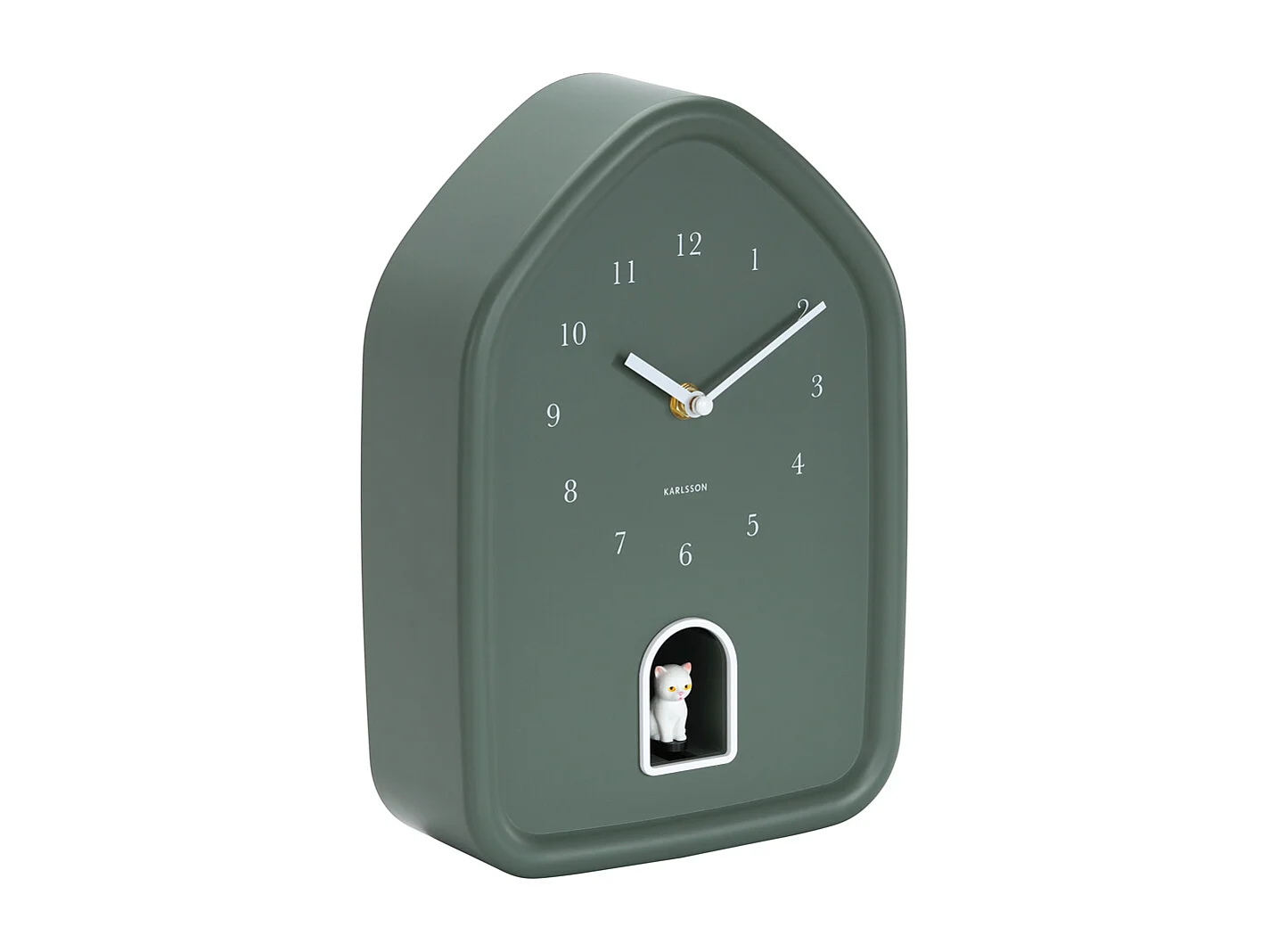 Horloge murale moderne Kitty - 29,1 x 29,1 x 29,1 cm - Vert
