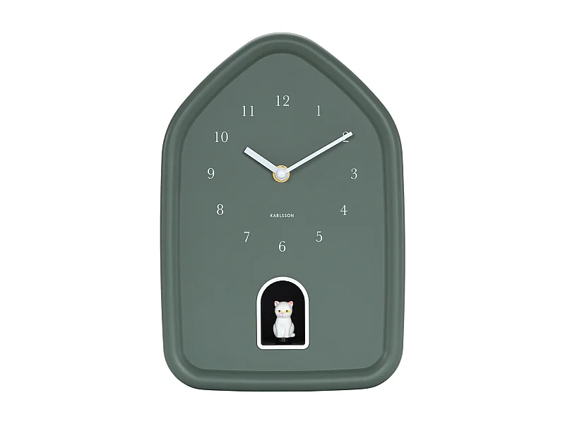 Horloge murale moderne Kitty - 29,1 x 29,1 x 29,1 cm - Vert