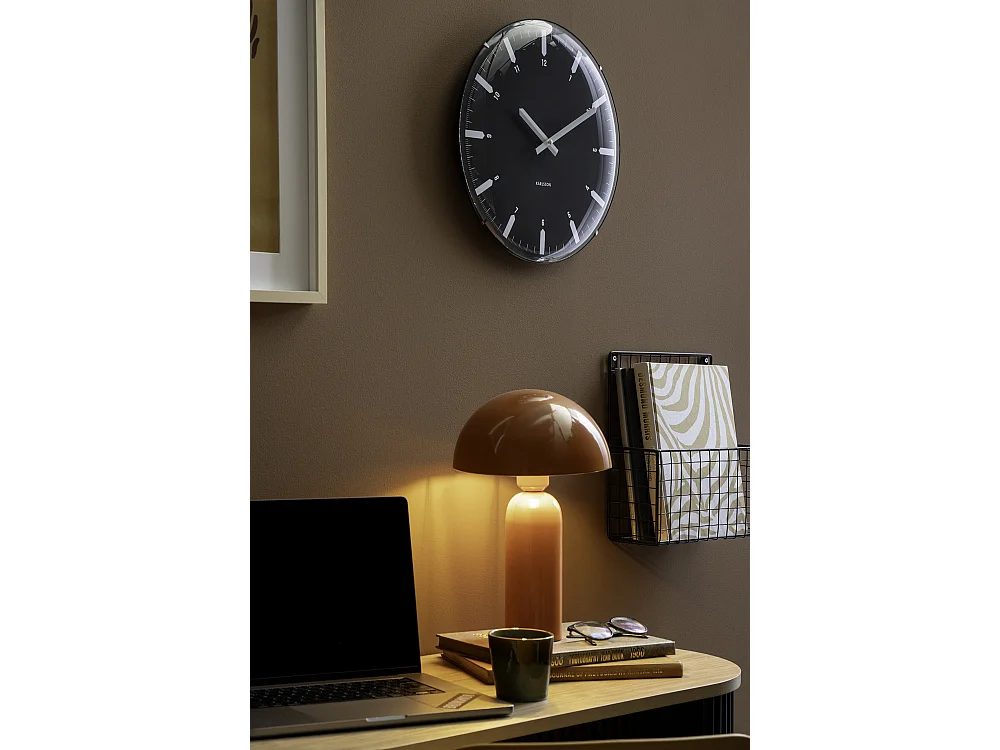 Horloge murale dôme Realista - 35 x 4,5 x 35 cm - Noir