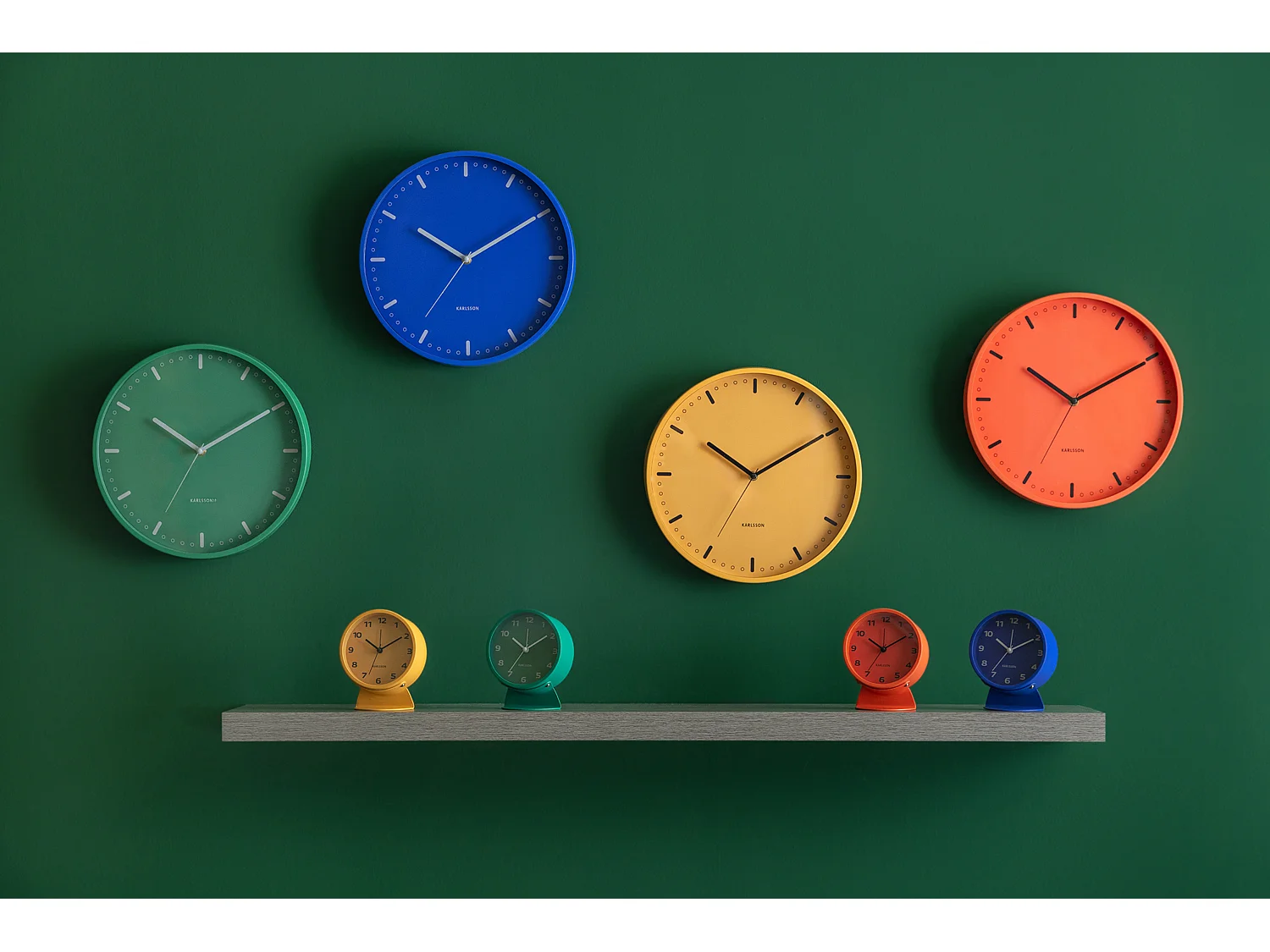 Horloge murale rétro tendance - 4 x 30 x 30 cm - Bleu