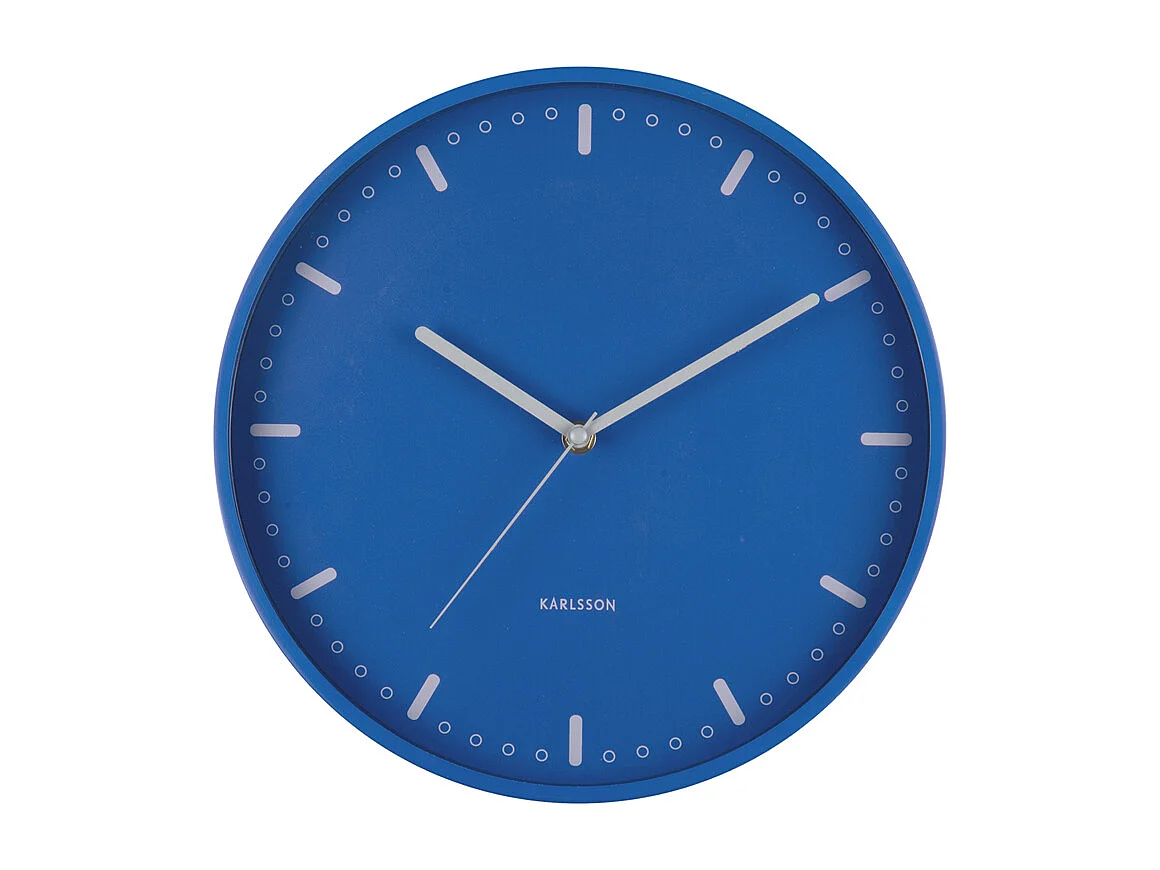 Horloge murale rétro tendance - 4 x 30 x 30 cm - Bleu