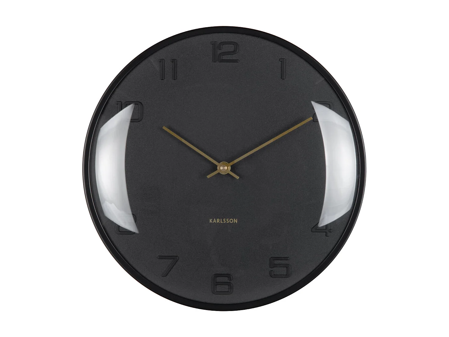 Horloge murale Fuerte Dome - 30,5 x 3 x 30,5 cm - Noir
