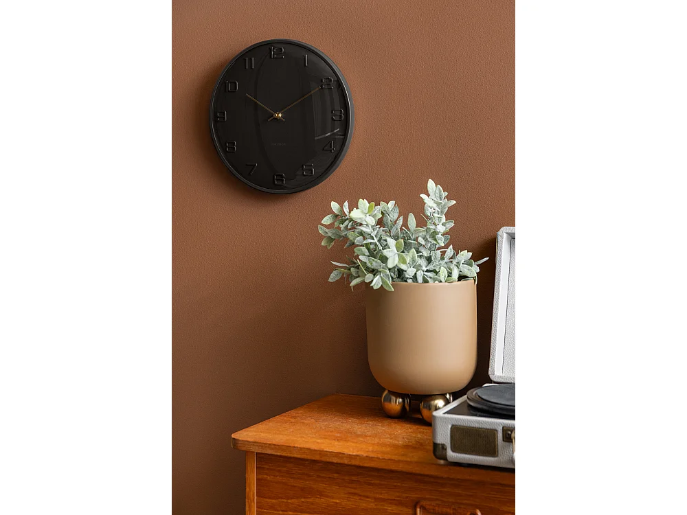 Horloge murale Fuerte Dome - 30,5 x 3 x 30,5 cm - Noir