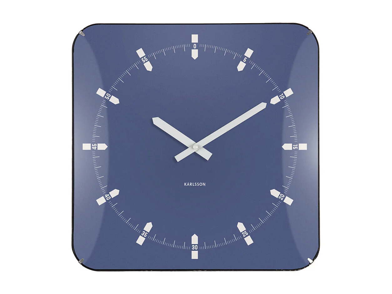 Horloge murale dôme Sucinto - 4,5 x 35 x 35 cm - Bleu