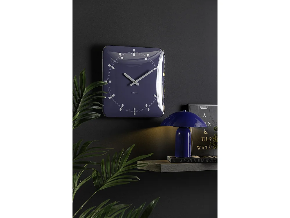 Horloge murale dôme Sucinto - 4,5 x 35 x 35 cm - Bleu