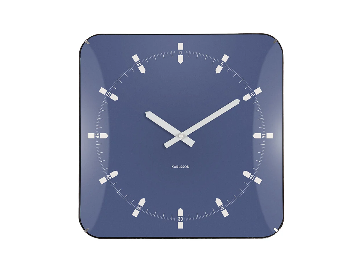 Horloge murale dôme Sucinto - 4,5 x 35 x 35 cm - Bleu
