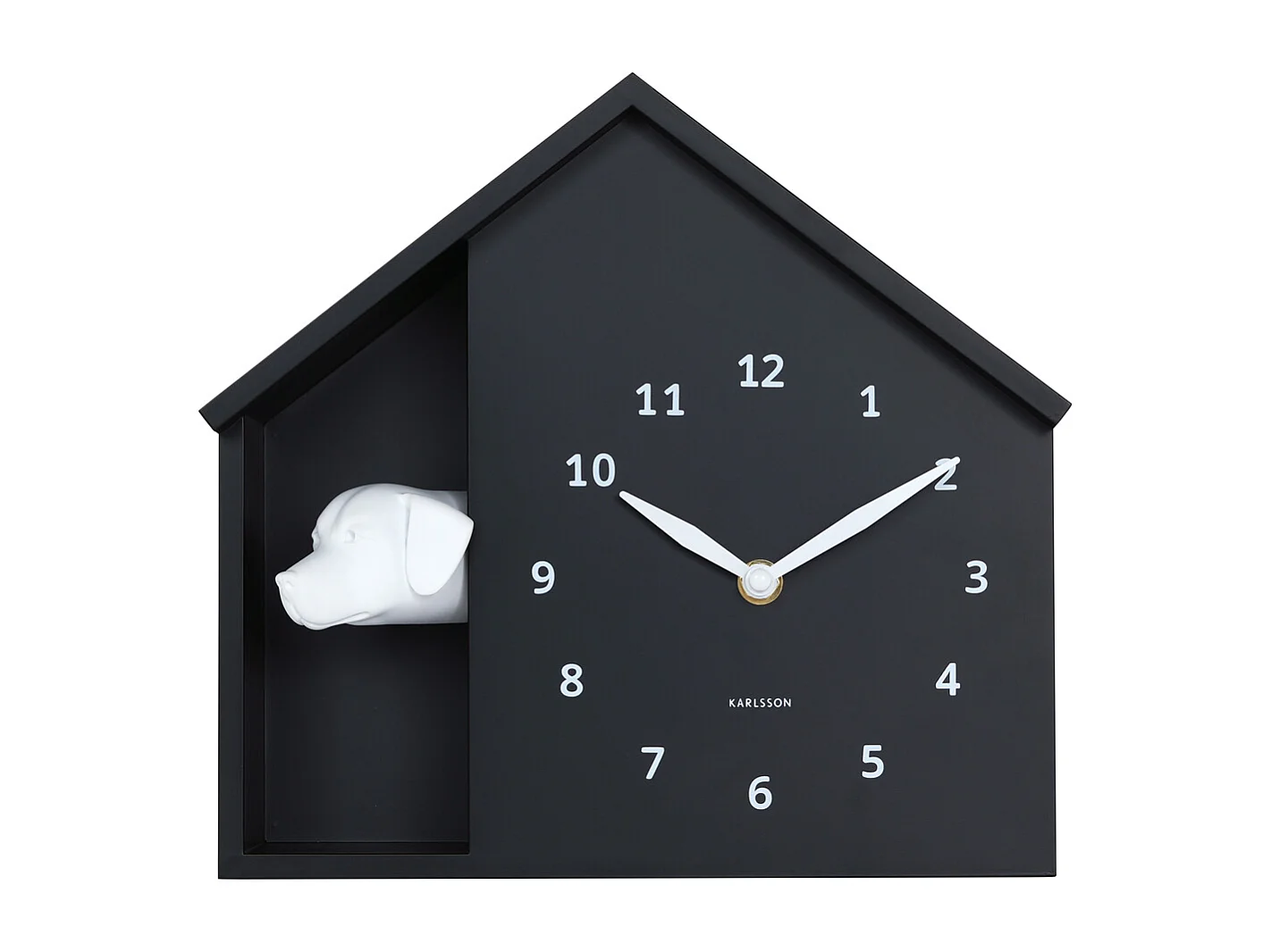 Horloge murale « Peeking Dog » - 24,9 x 24,9 x 27 cm - Noir