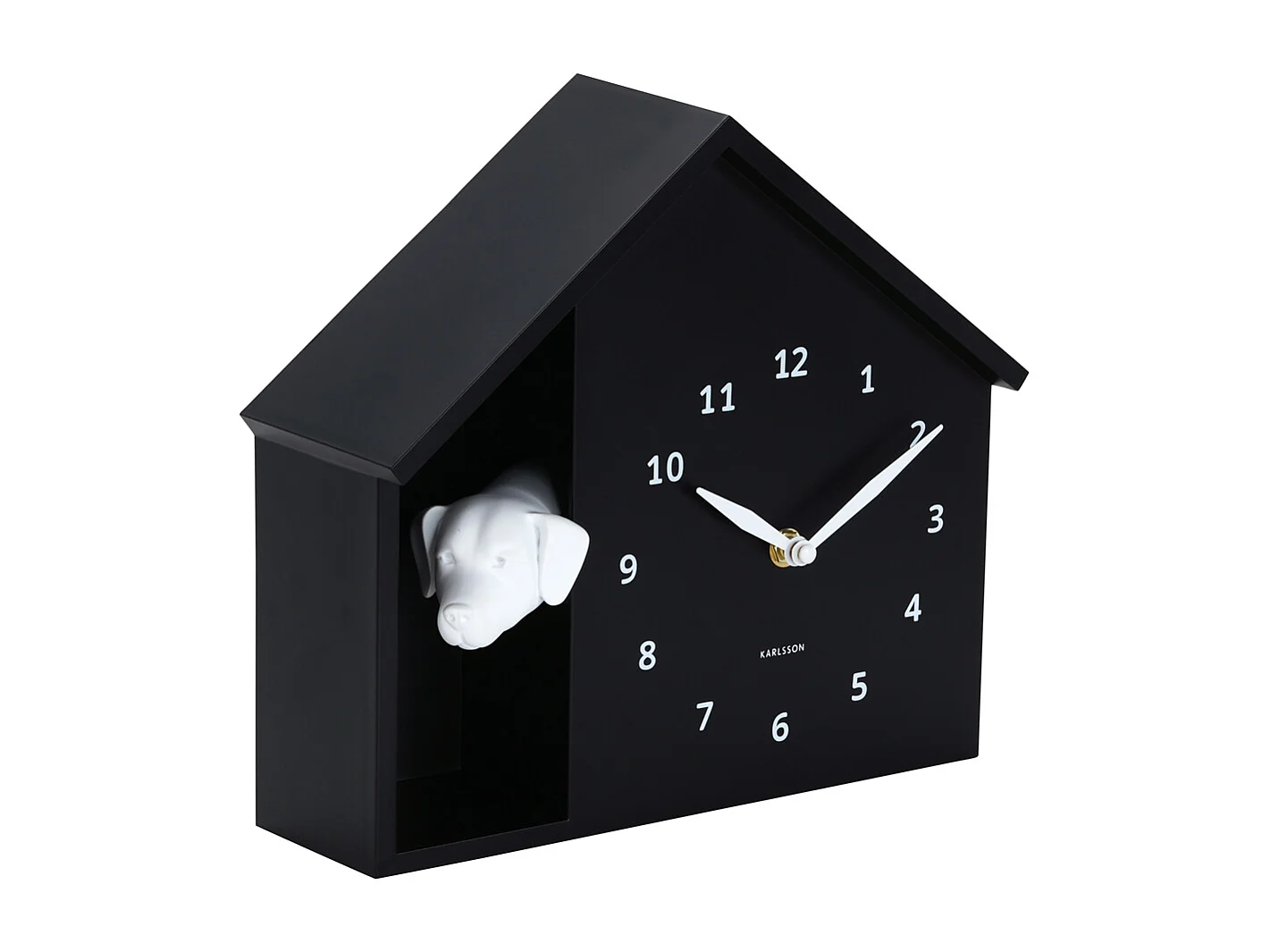 Horloge murale « Peeking Dog » - 24,9 x 24,9 x 27 cm - Noir