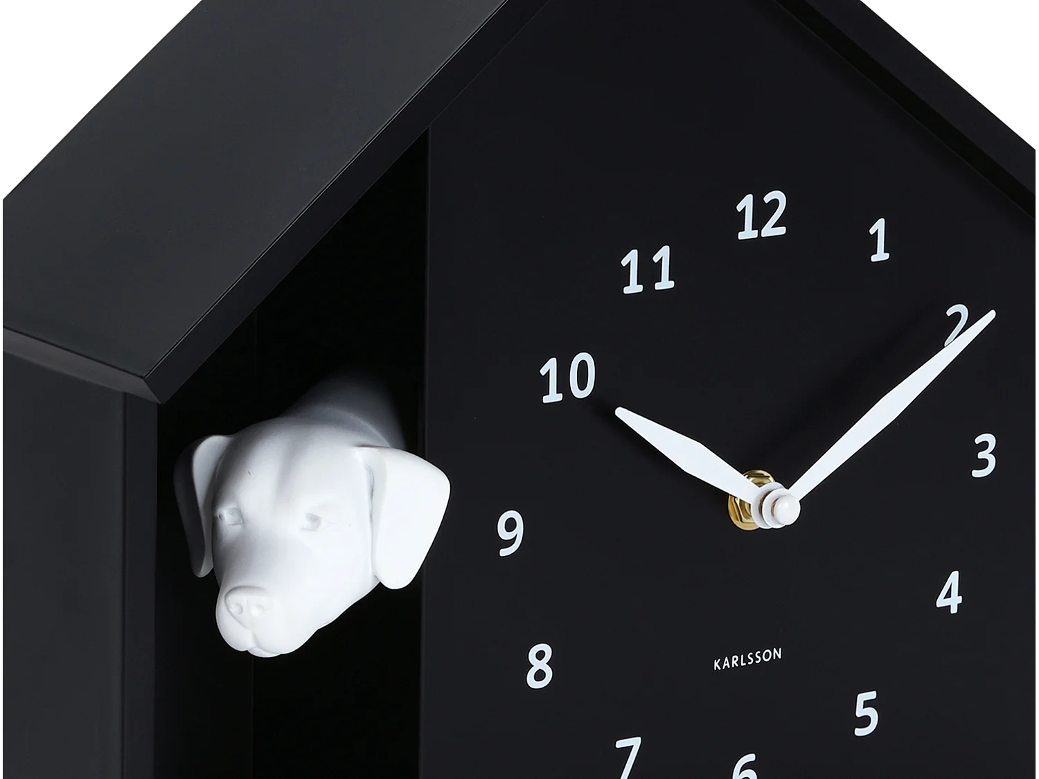 Horloge murale « Peeking Dog » - 24,9 x 24,9 x 27 cm - Noir