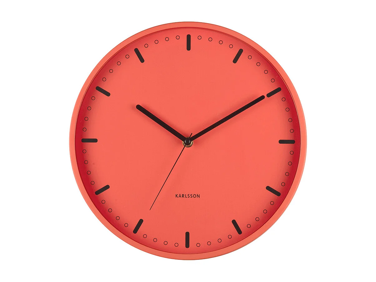Horloge murale rétro tendance - 4 x 30 x 30 cm - Orange