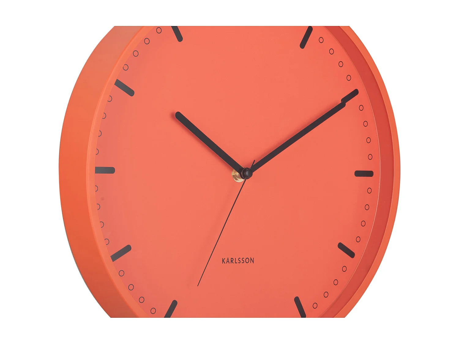 Horloge murale rétro tendance - 4 x 30 x 30 cm - Orange