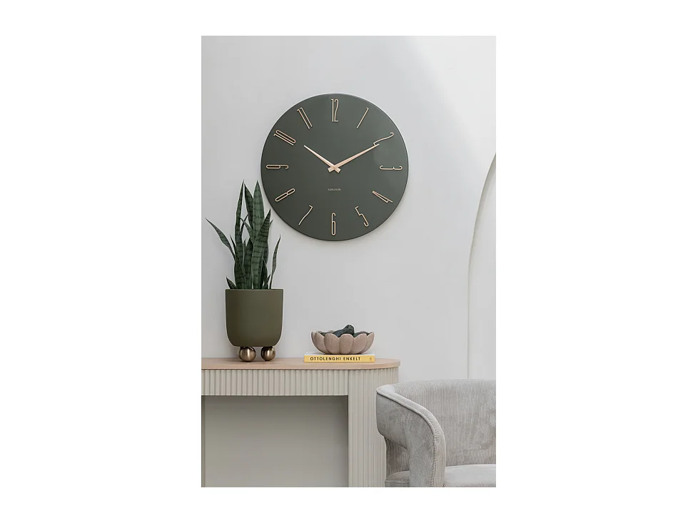 Horloge murale Esmerado - 2,5x60x60 cm - Vert