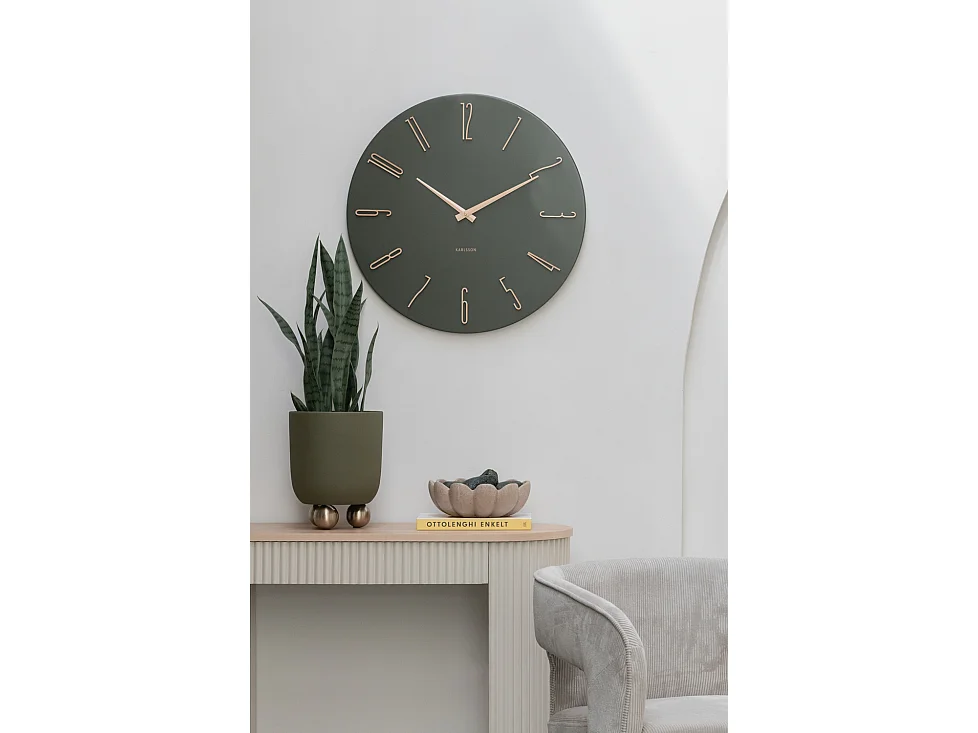 Horloge murale Esmerado - 2,5x60x60 cm - Vert
