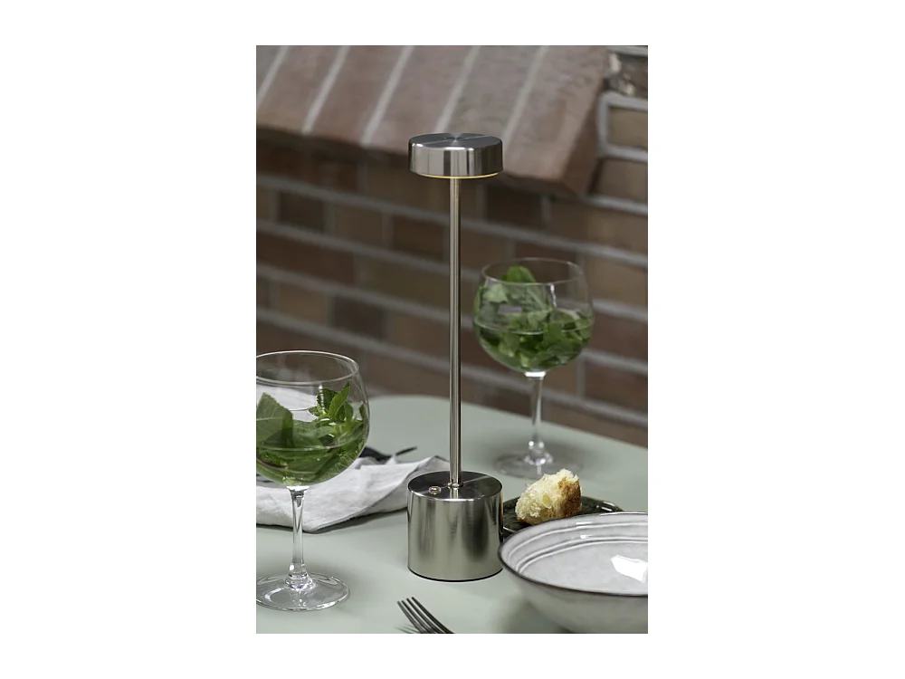 Lampe de table LED Ganar - 8x8x37,5 cm - Argent