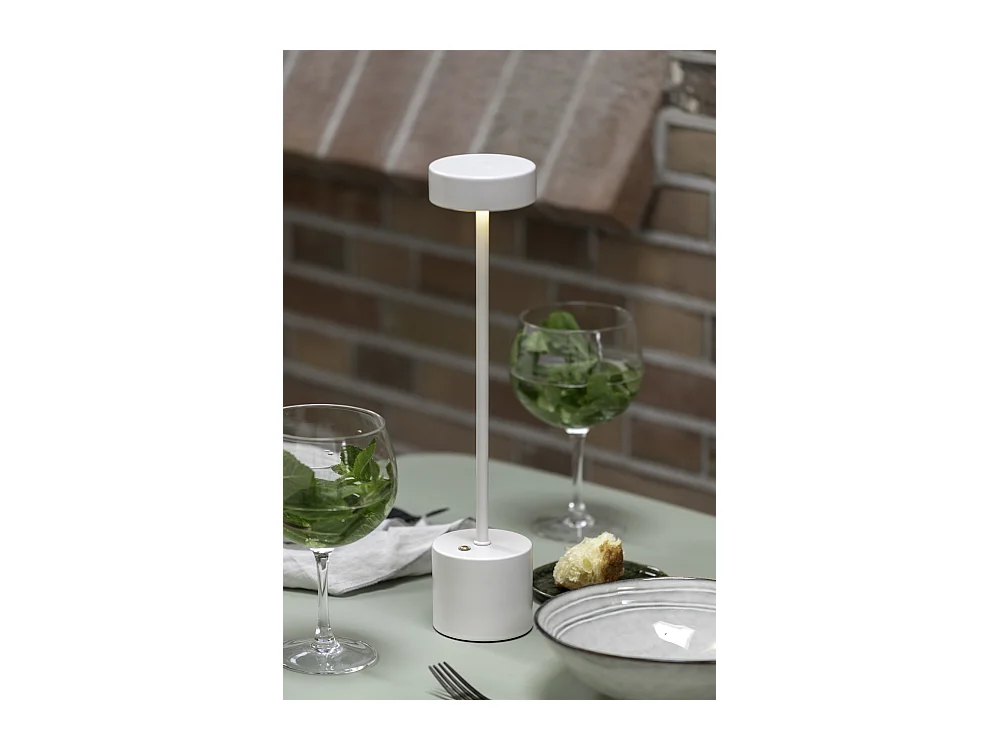 Lampe de table Ganar LED - 8x8x37,5 cm - Blanc
