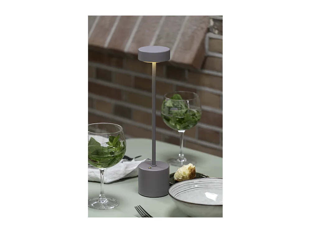 Ganar LED-Tischleuchte - 8x8x37,5 cm - Grau