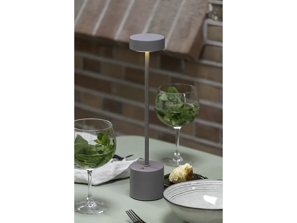 Lampe de table LED Ganar - 8x8x37,5 cm - Gris