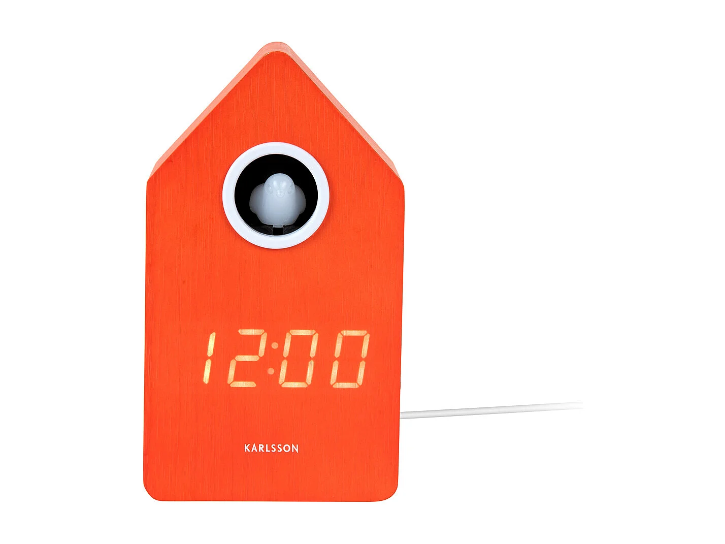 Réveil LED Coucou - 9x9x15,8 cm - Orange