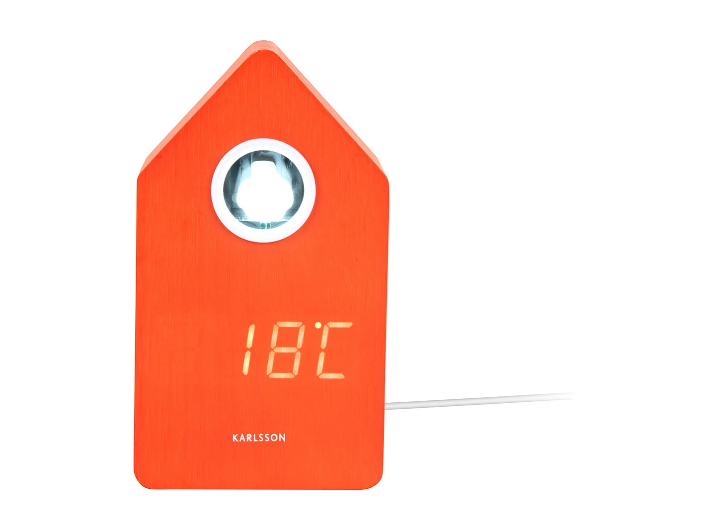 Réveil LED Coucou - 9x9x15,8 cm - Orange