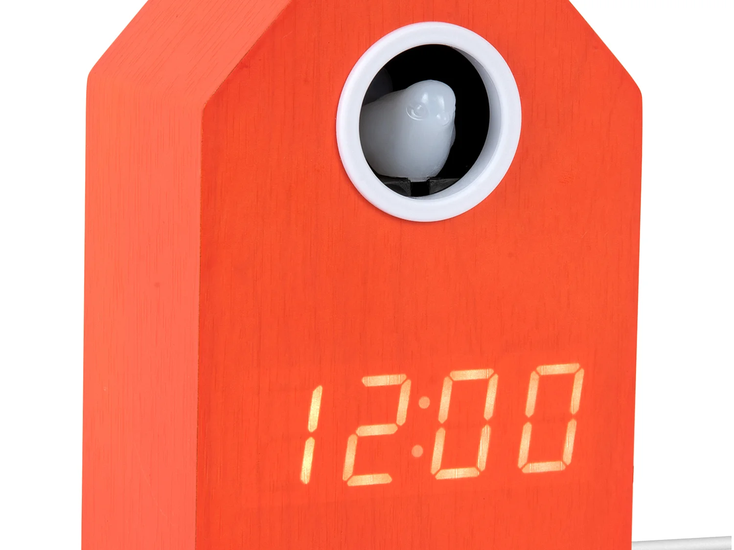 Réveil LED Coucou - 9x9x15,8 cm - Orange