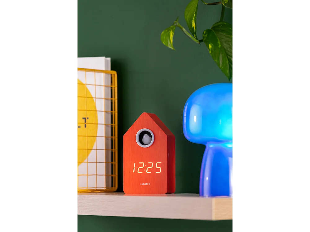 Réveil LED Coucou - 9x9x15,8 cm - Orange