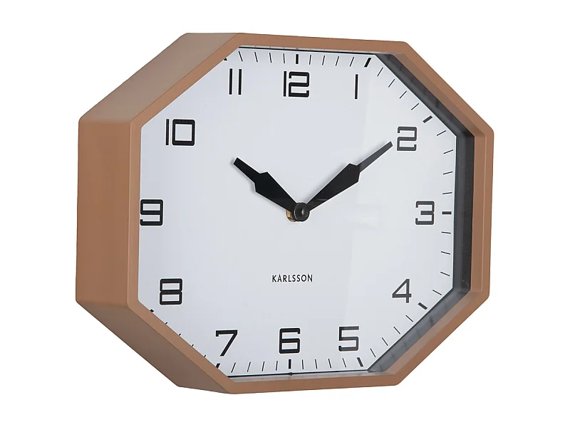 Réveil Modern Factory Octogone - 32x32x26 cm - Marron