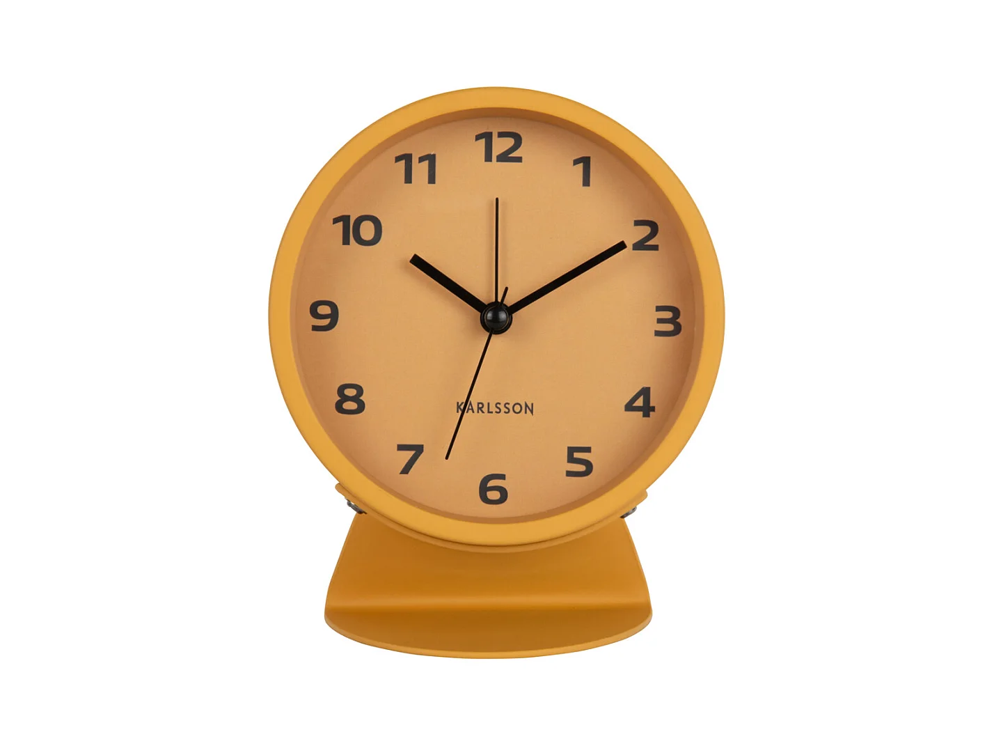 Réveil rétro tendance - 11 x 11 x 13 cm - Jaune