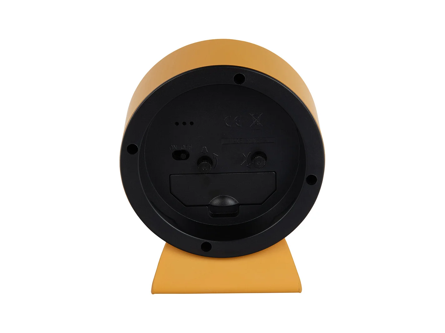 Réveil rétro tendance - 11 x 11 x 13 cm - Jaune