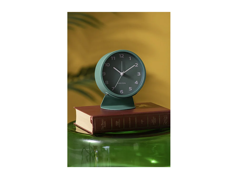 Réveil rétro tendance - 11 x 11 x 13 cm - Vert
